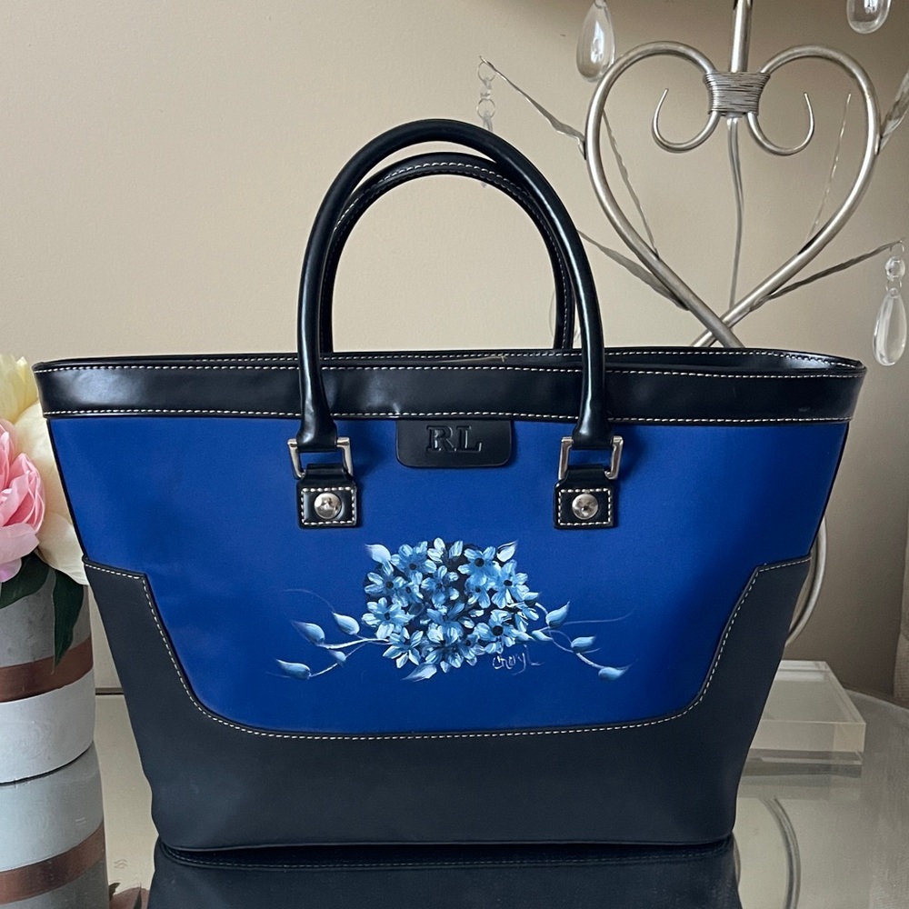 Ralph Lauren hand-painted Women's Tote Bag - Picture 1 of 9
